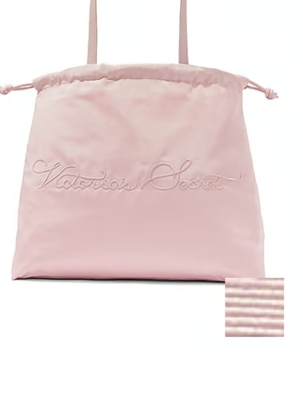Victoria's Secret Satin Cinched  Light Pink Drawstring Tote